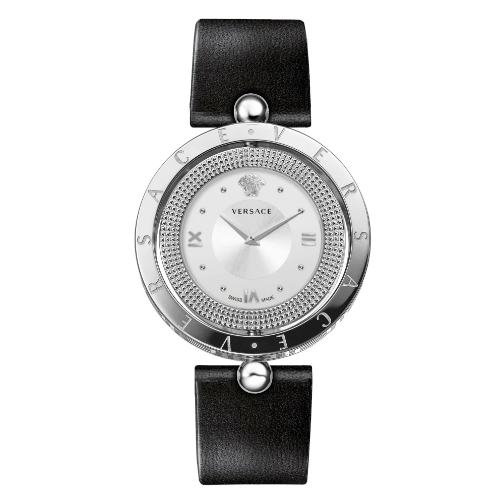 Versace VE7901023 Eon black silver Leather Women's Watch NEW - Image 2