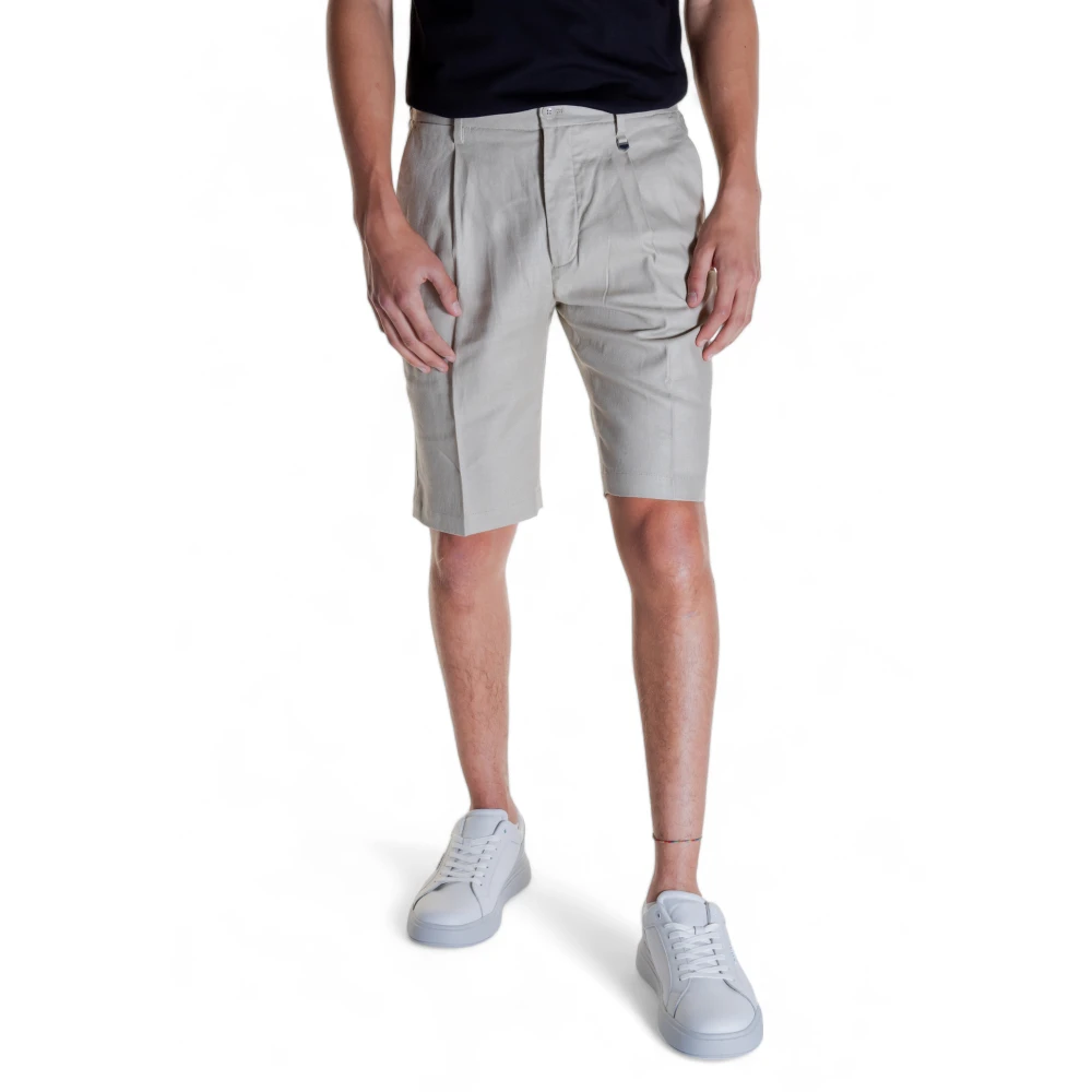 Antony Morato Beige Linnen Blend Rits Shorts Beige Heren