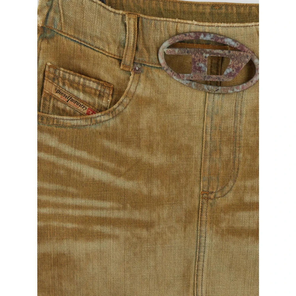 Diesel Katoenen Logo Rok Brown Dames