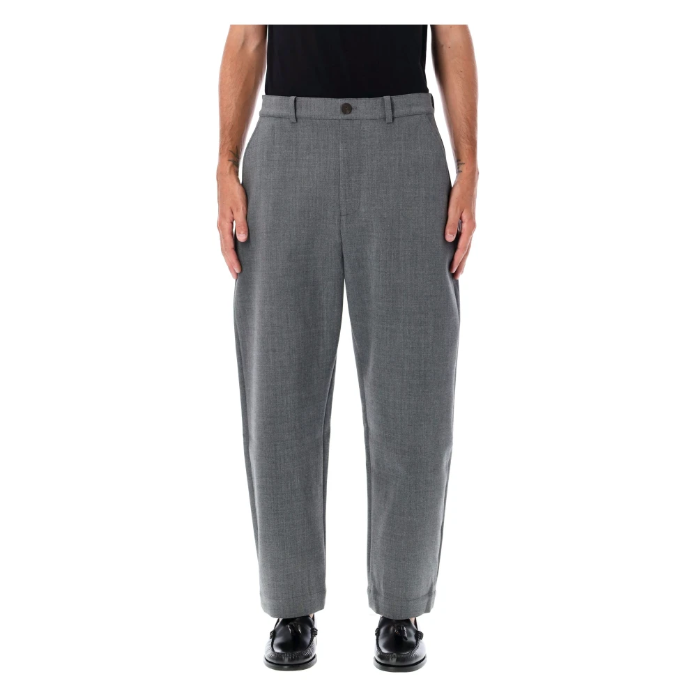 Studio Nicholson Grijze Marl Tapered Broek Gray Heren