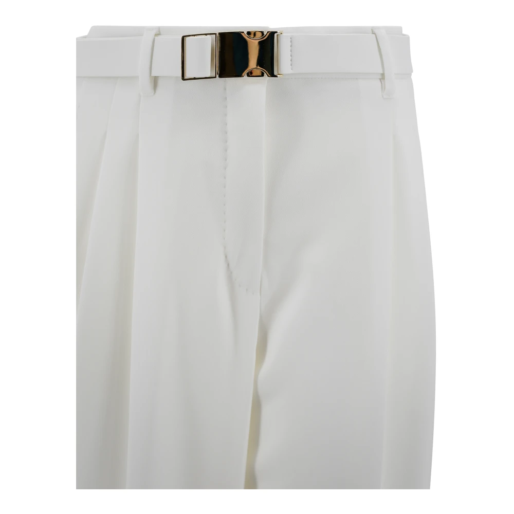 Max Mara Studio Witte Cady Broek met Franse Zakken White Dames