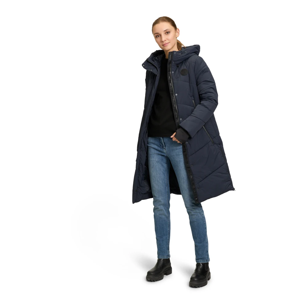 Amber & June Gewatteerde jas met capuchon Blue Dames