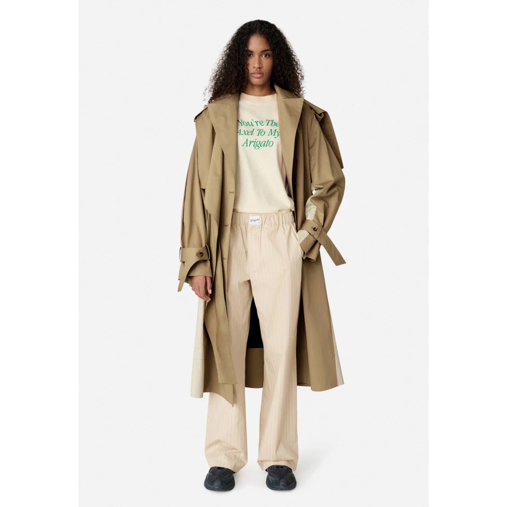 Axel Arigato Gestreepte katoenen broek Beige Dames