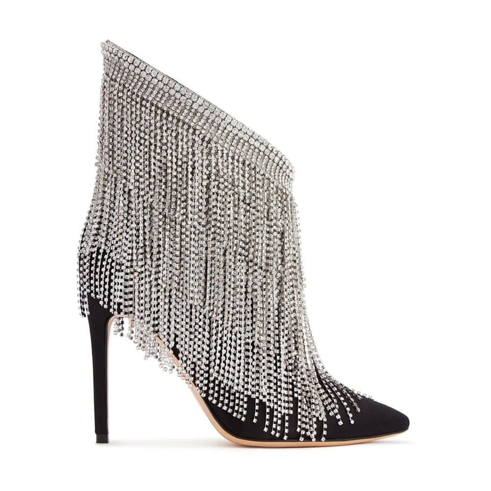 Sophia Webster Black Crystal Ankle Boots - Female - Heeled Boots - 4 Uk - Shoes