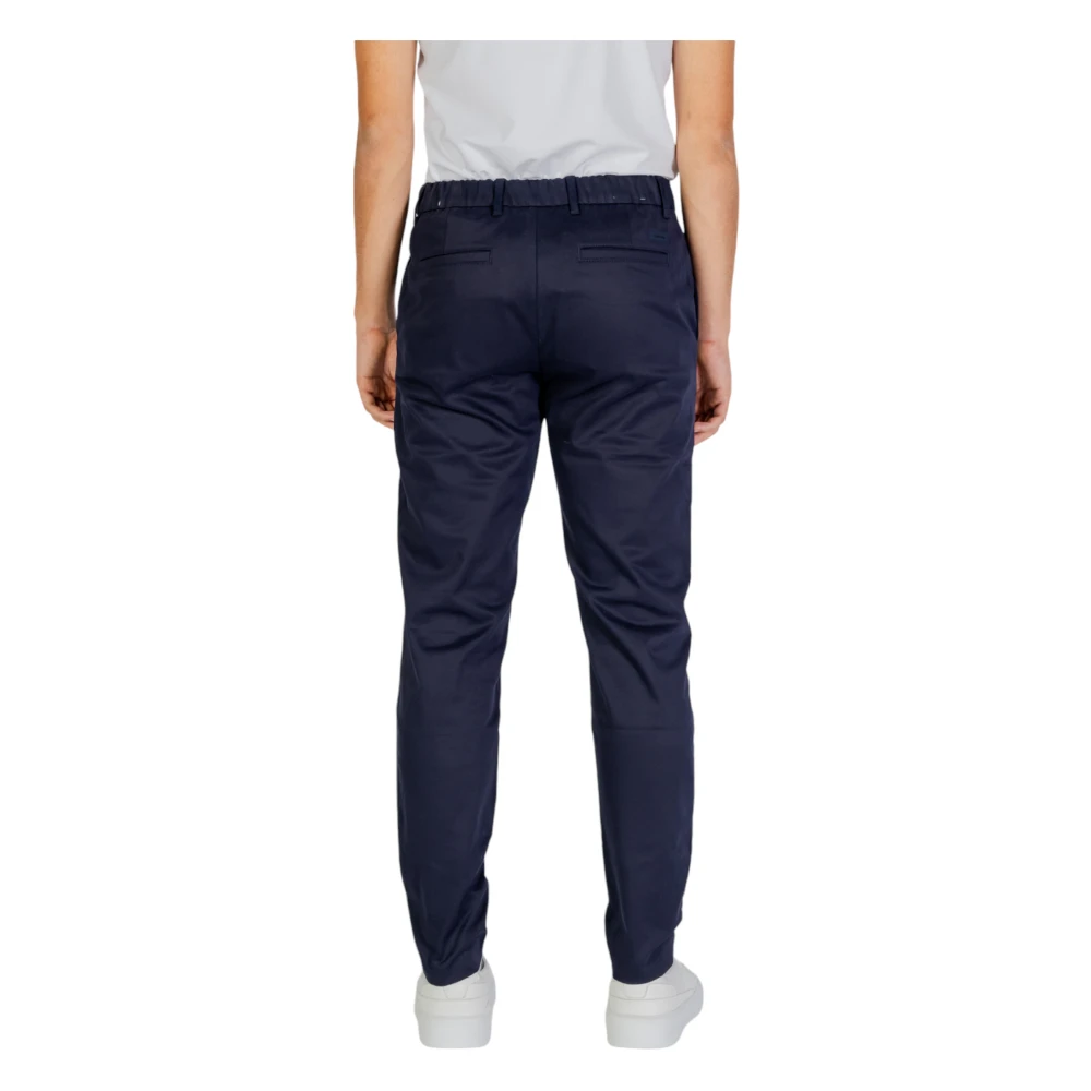 Calvin Klein Jeans Blauwe Katoenen Broek Rits Haaksluiting Blue Heren