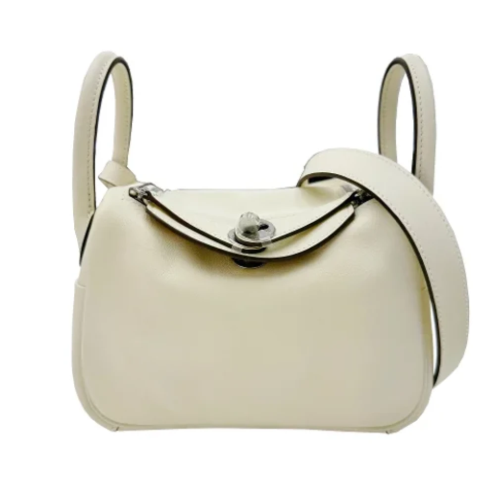 Hermès Vintage Pre-owned Leather handbags Beige Dames