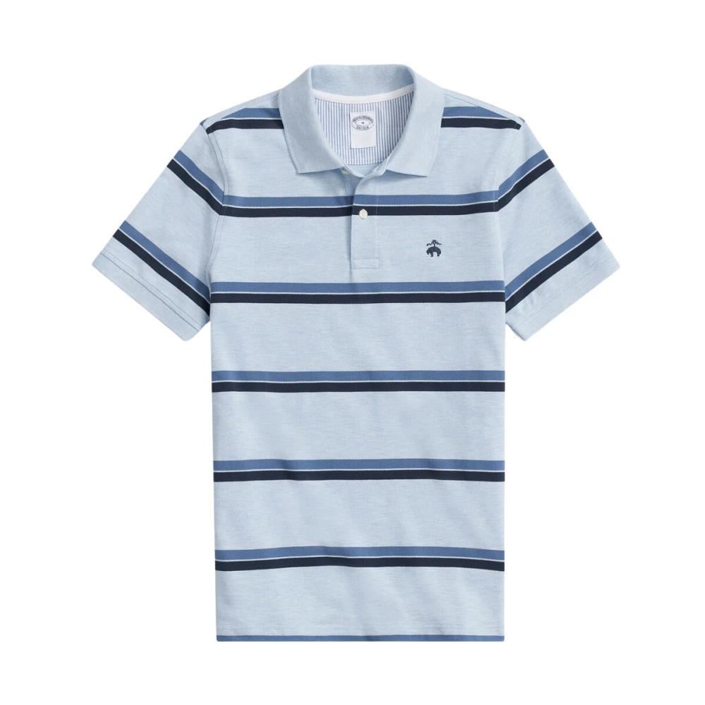 Brooks Brothers Lichtblauw-blauw gestreepte Golden Fleece katoenen polo Blue Heren