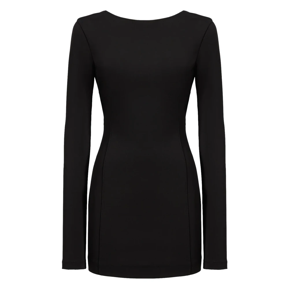 Andamane Zwarte Viviana Mini Jurk met Lange Mouwen Black Dames