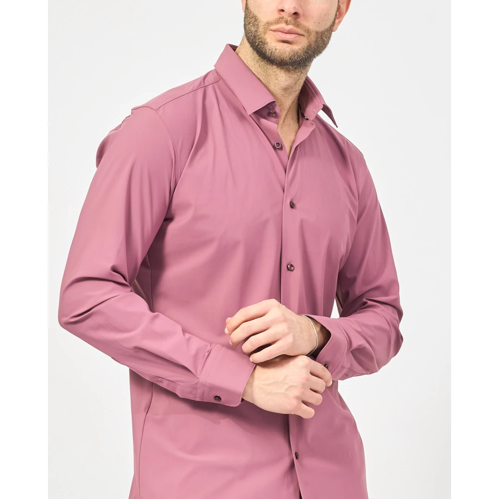 Hugo Boss Roze Slim Fit Katoenen Overhemd Pink Heren