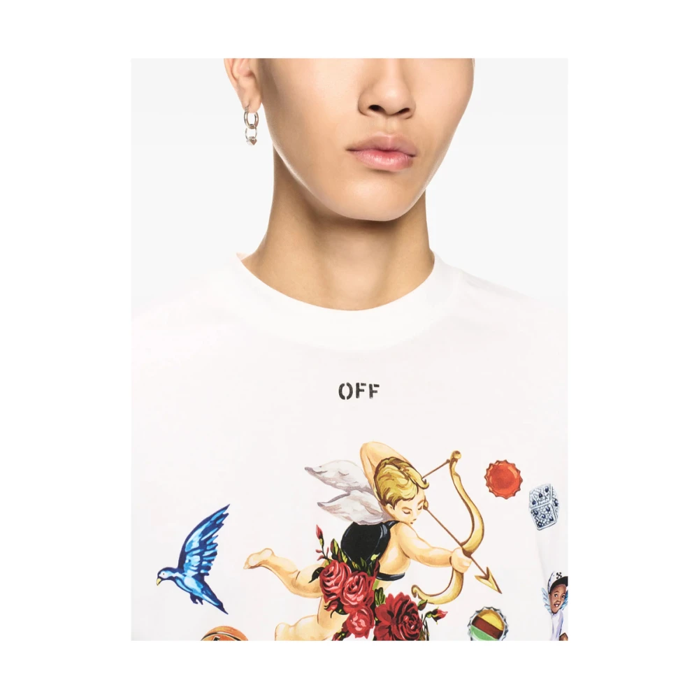 Off White Witte Crew Neck T-shirt White Heren