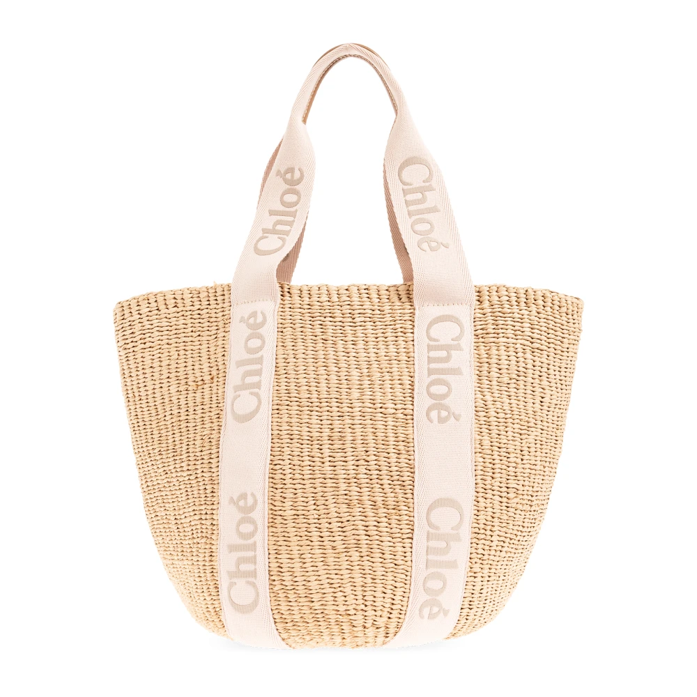 Chloé Women's Beige Shopping Bags, One Size, Woody Large Shopper Bag