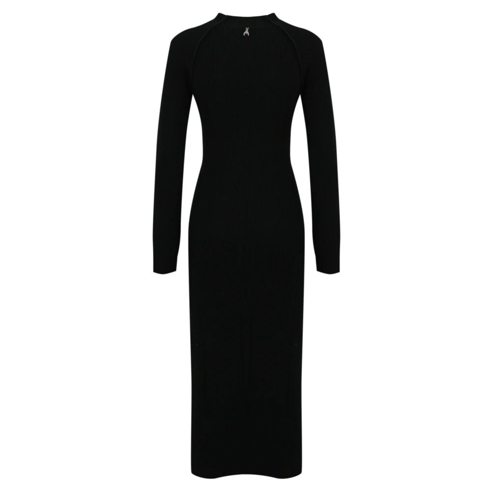 PATRIZIA PEPE Zwarte wollen blend jurk Black Dames