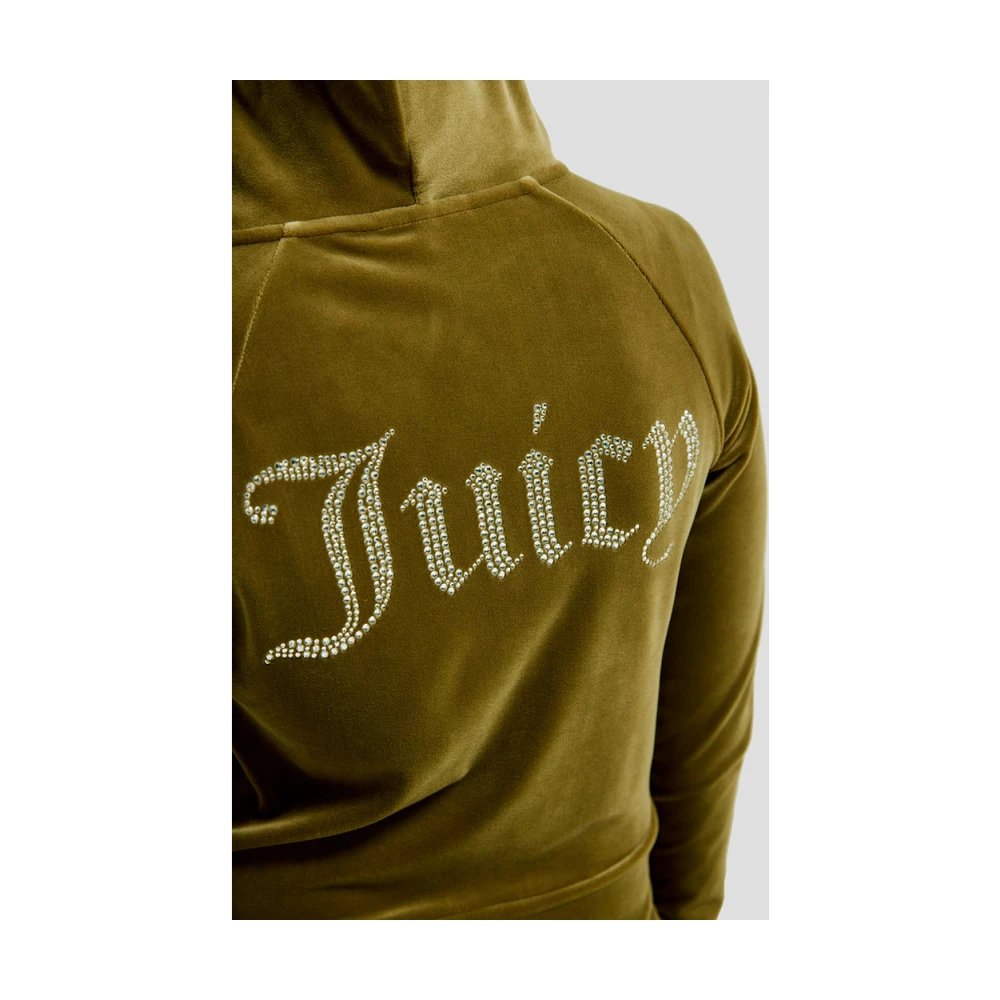 Juicy Couture Fluwelen Hoodie in Groen Green Dames
