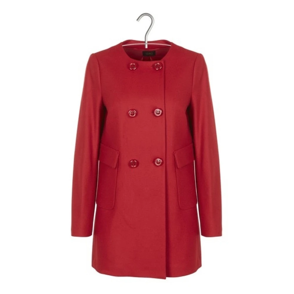 Liu Jo Romantische Wolmix Trapezium Jas Red Dames