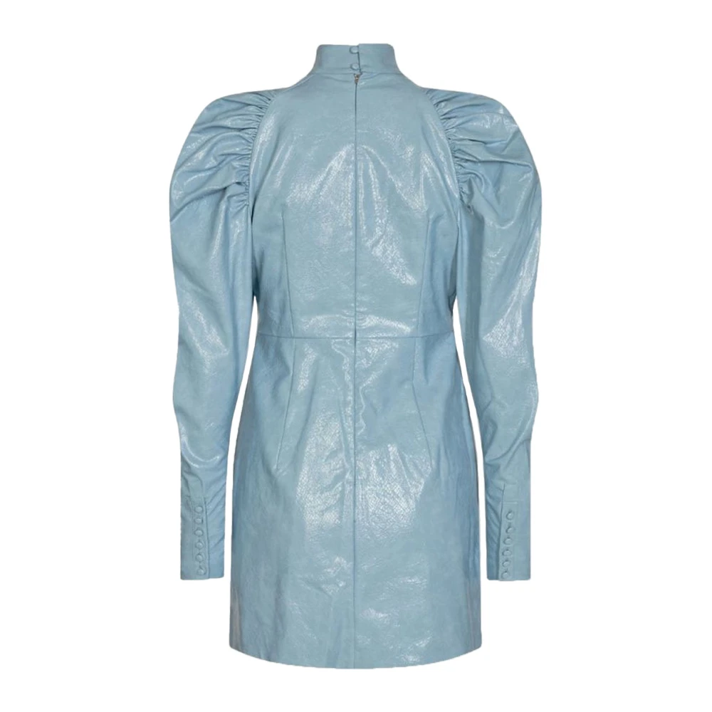 Rotate Birger Christensen Kim Jurk met Puffy Mouwen Blue Dames