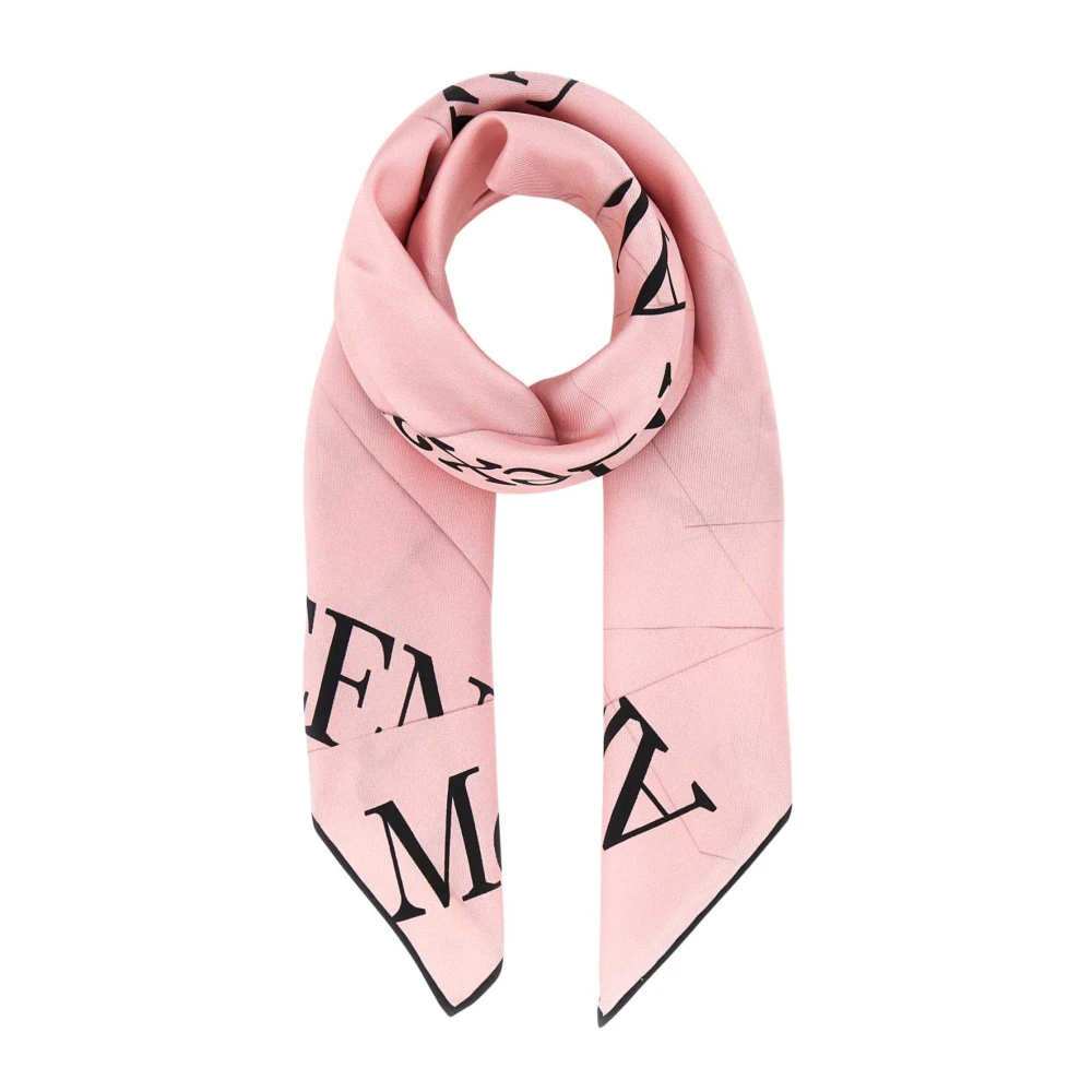 Alexander McQueen Rosa Silkesfoulard Halsduk Pink, Dam