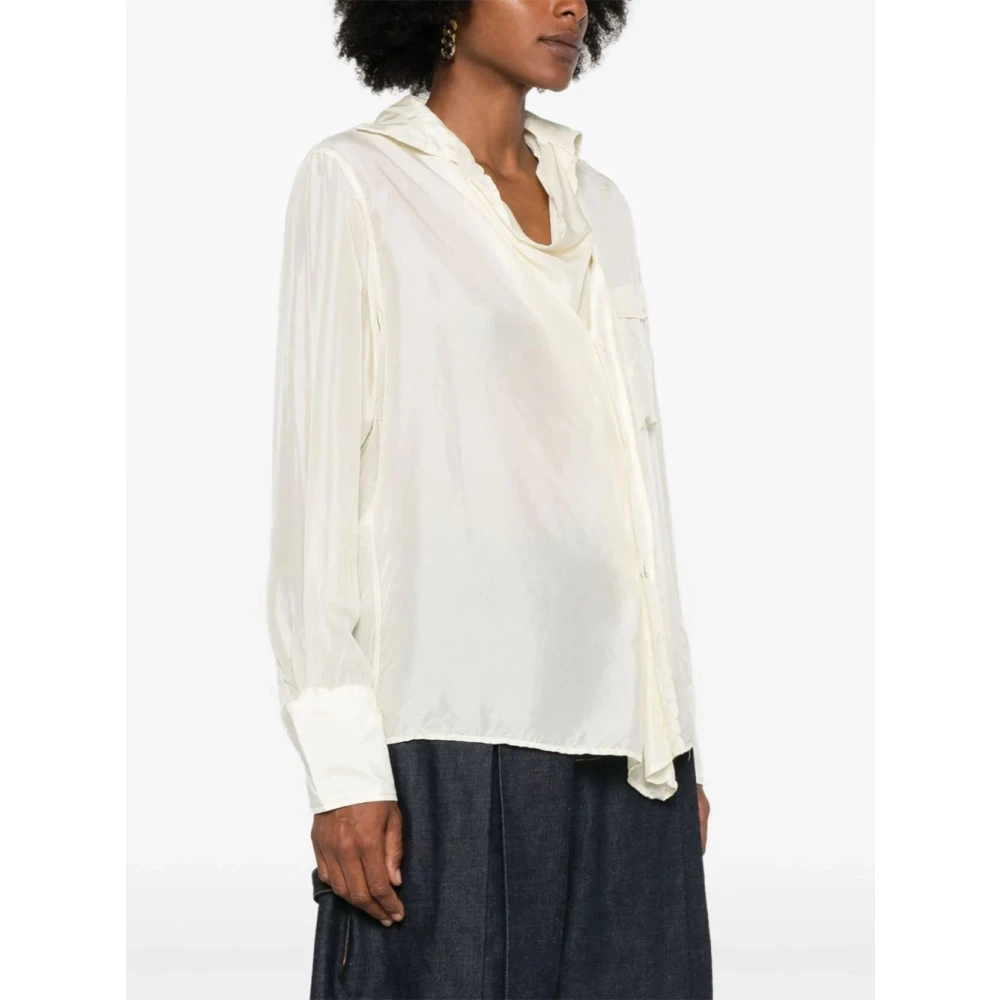 Plan C Boter Shirt Lange Mouw Beige Dames
