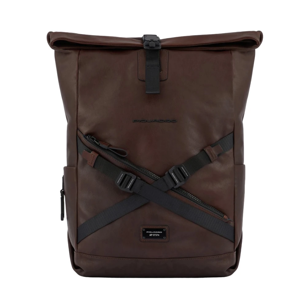Piquadro Herr Brun Väskor One Size, Roll Top Backpack For Laptop 15,6