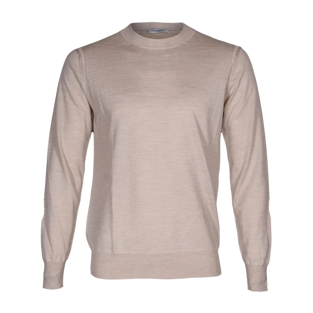 Paolo Pecora Men's Beige Round-Neck Knitwear - Round-Neck Knitwear - 2XL - Knitwear