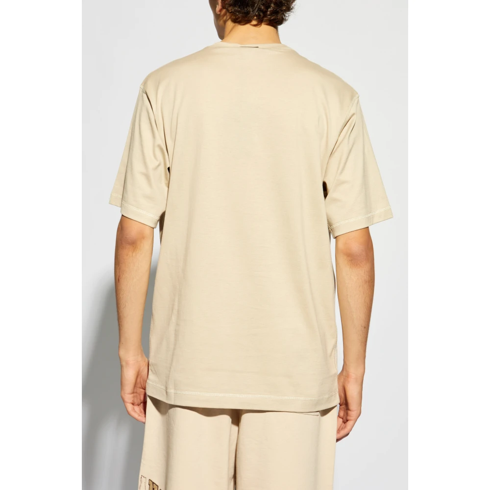 Dolce & Gabbana Bedrukt T-shirt Beige Heren