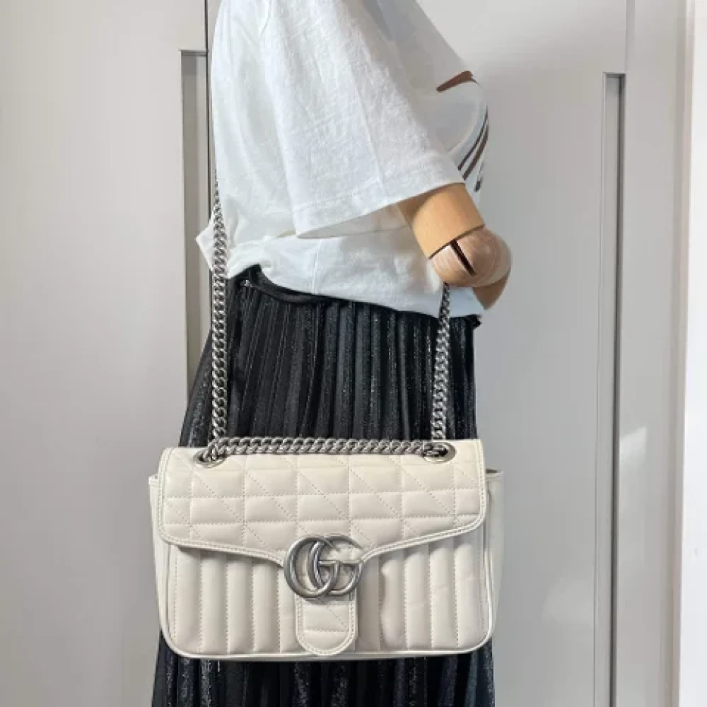 Gucci Vintage Pre-owned Leather gucci-bags Beige Dames