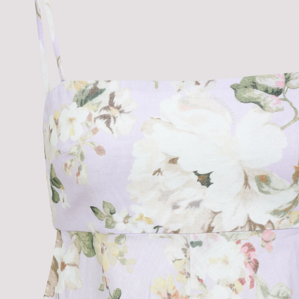 Zimmermann Bloemen Bandeau Midi Jurk Multicolor Dames