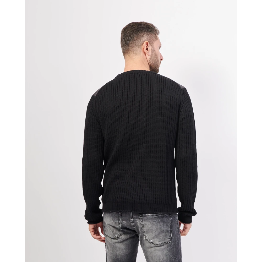 Hugo Boss Zwarte Crewneck Sweater met Logo Black Heren