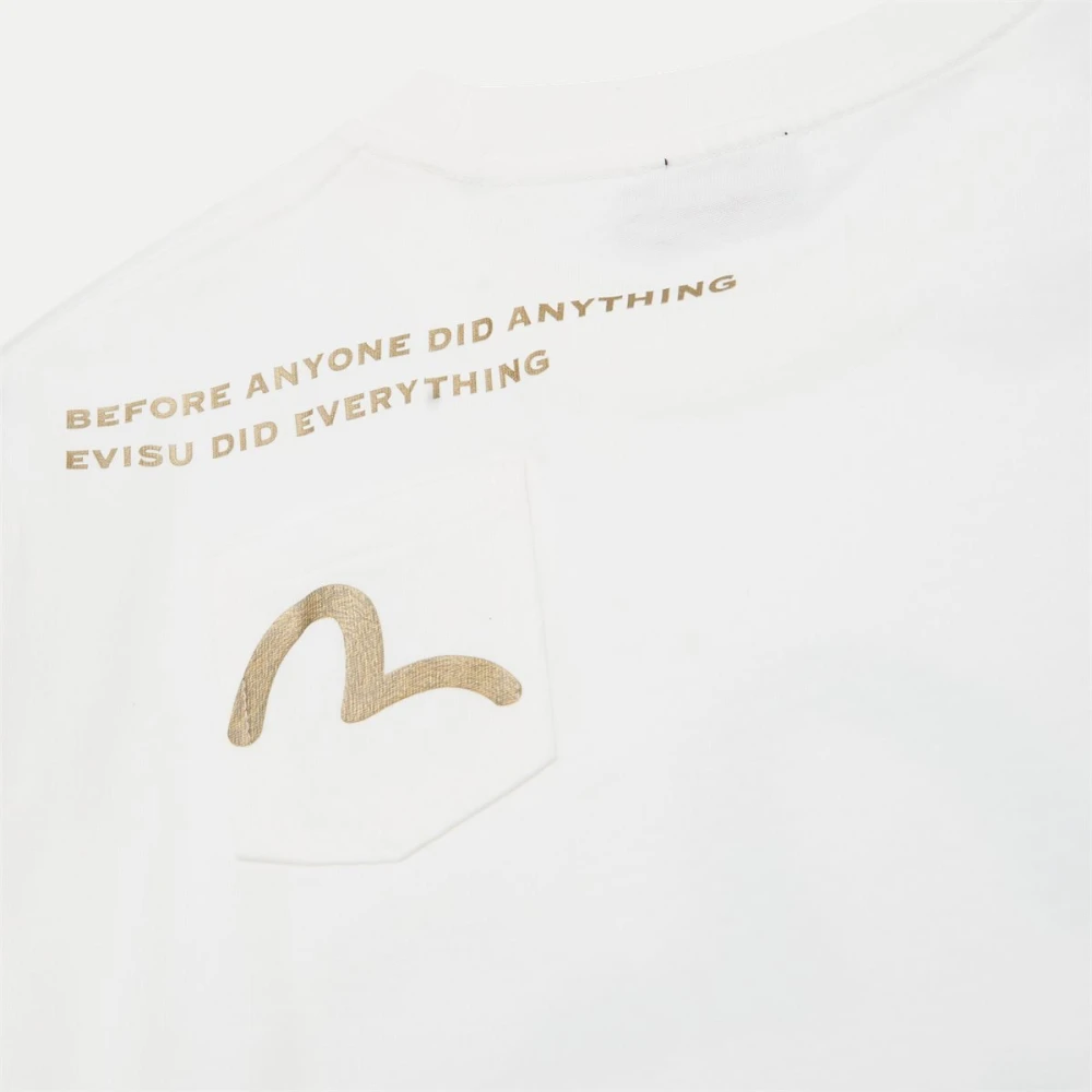 Evisu Wit Katoen Regular Fit T-Shirt White Heren