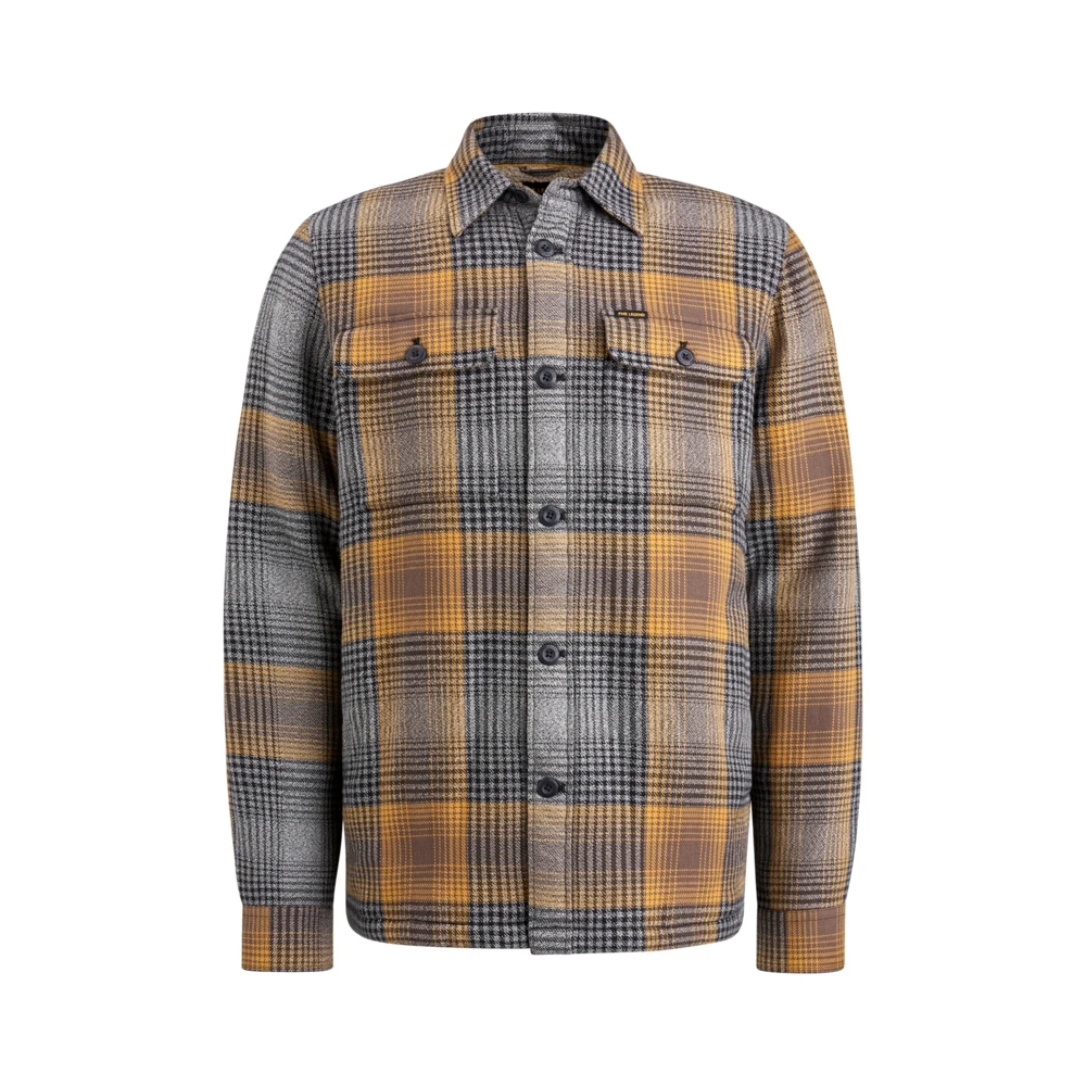 PME Legend Geruit Bont Gevoerd Overshirt Lange Mouw Multicolor Heren