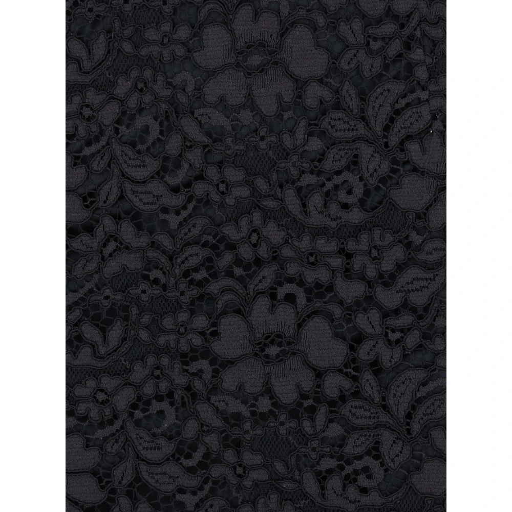 Plain Units Zwarte Kant Midi Rok Black Dames