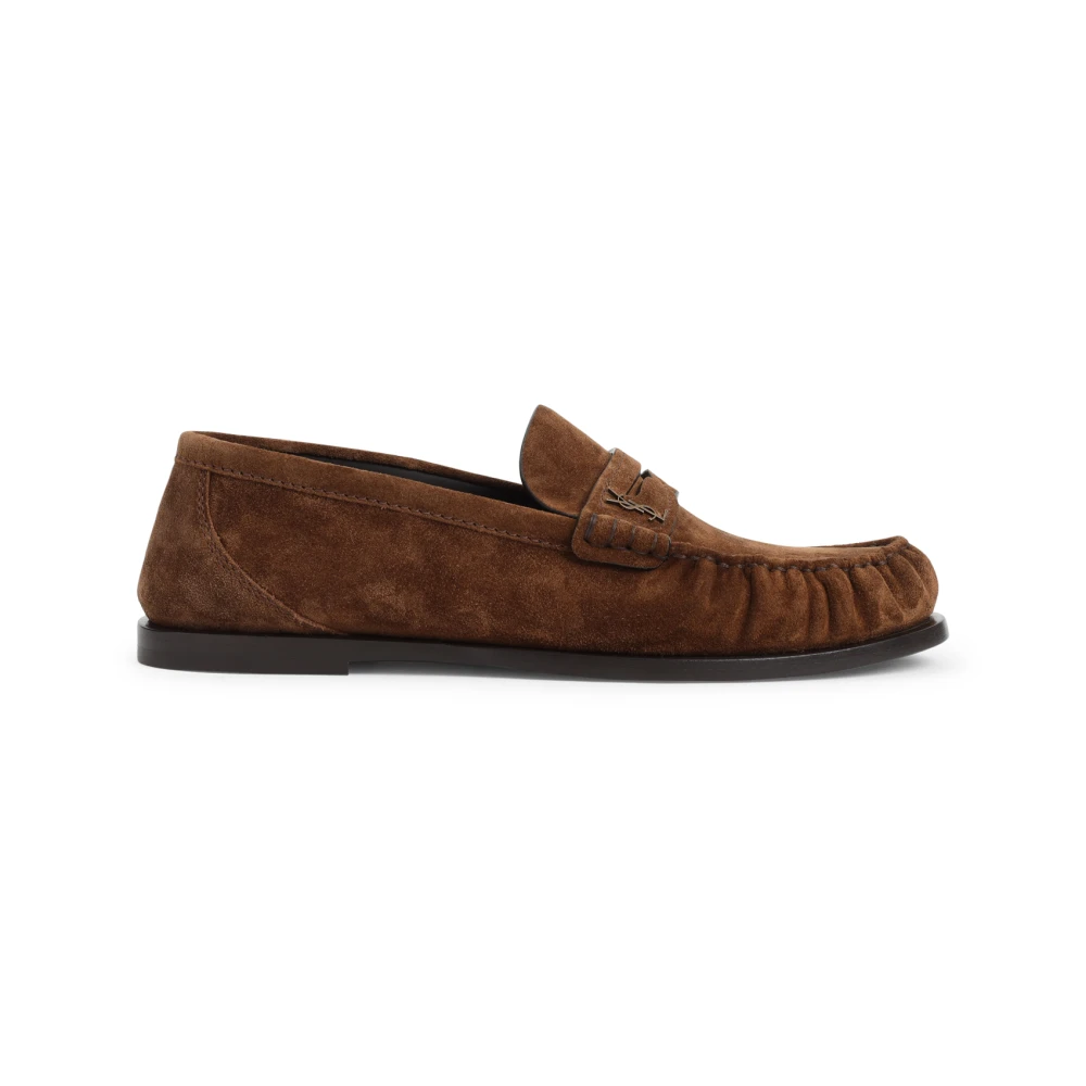 Saint Laurent Nude Mocka Loafers Brown, Dam