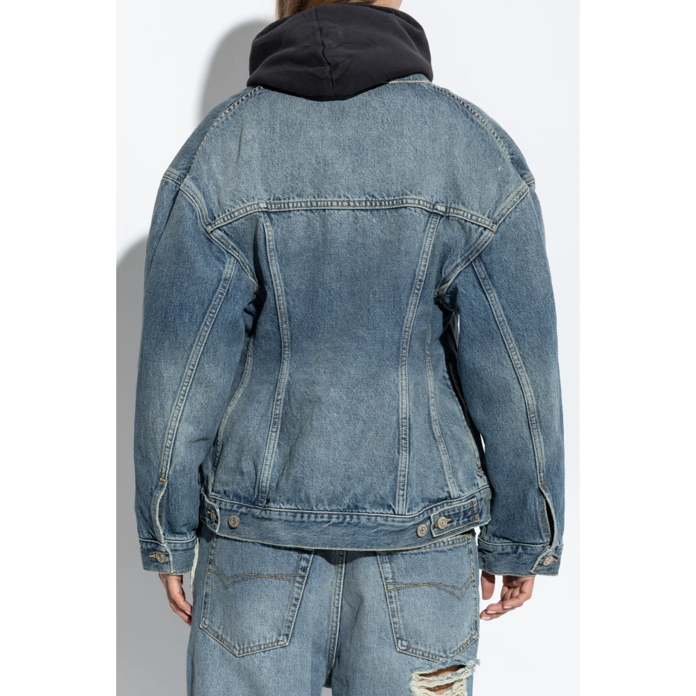 Balenciaga Denim Jas met Vintage Effect Blue Dames
