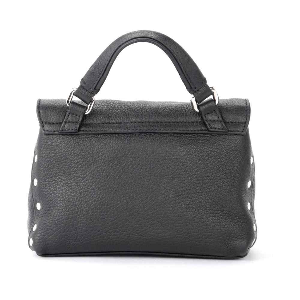 Zanellato Zwarte Gehamerde Leren Postina Daily Baby Schoudertas Black Dames