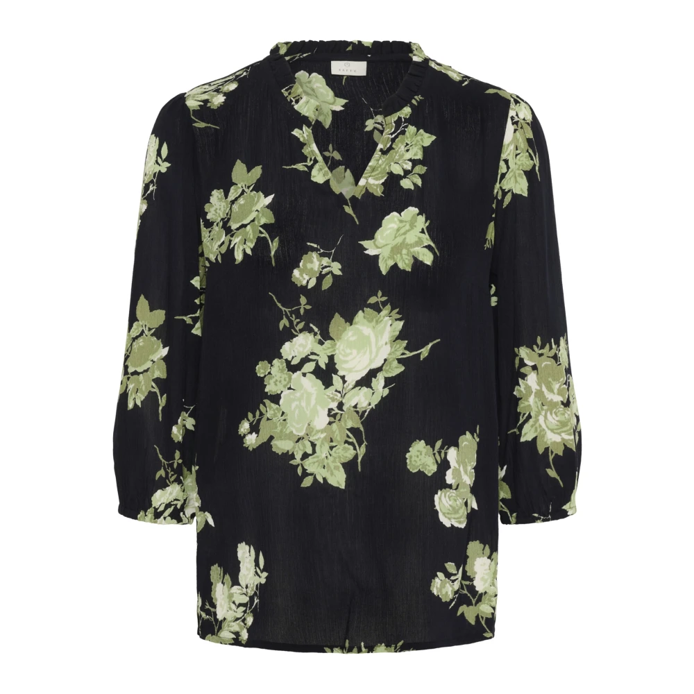 Kaffe Amber Blouse met Bloemenprint Black Dames