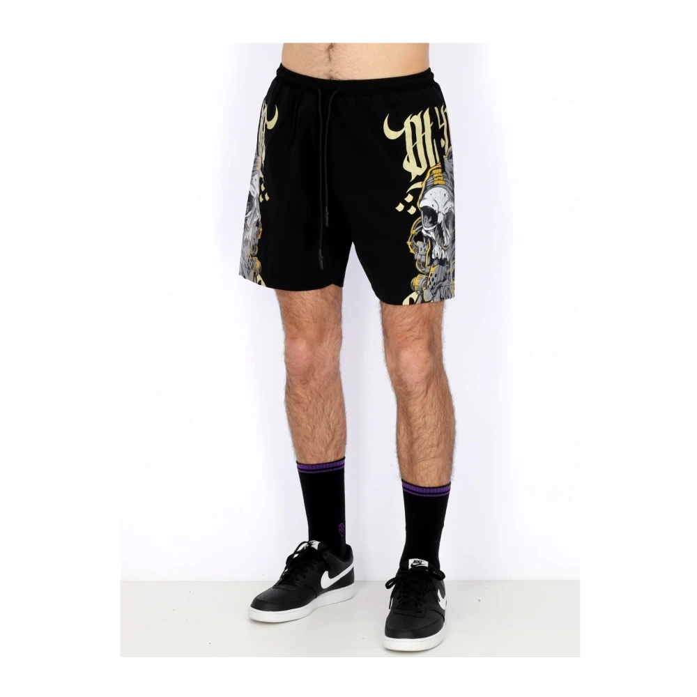Dolly Noire Zwarte Skull Swimshorts met Mesh Black Heren