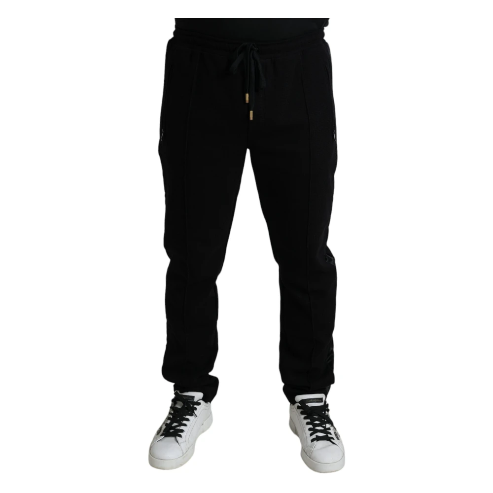 Dolce & Gabbana Men's Black Elegant Cotton Blend Jogger Pants