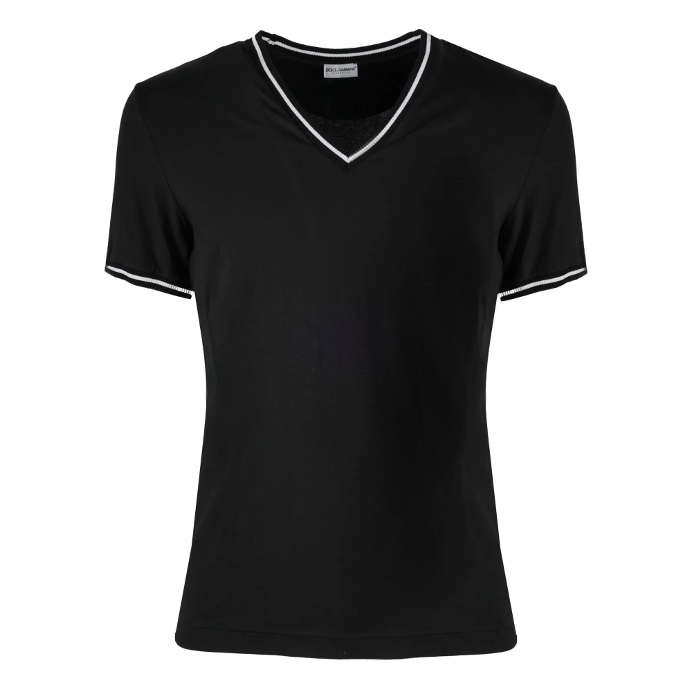 Dolce & Gabbana V-hals T-shirt Black Heren