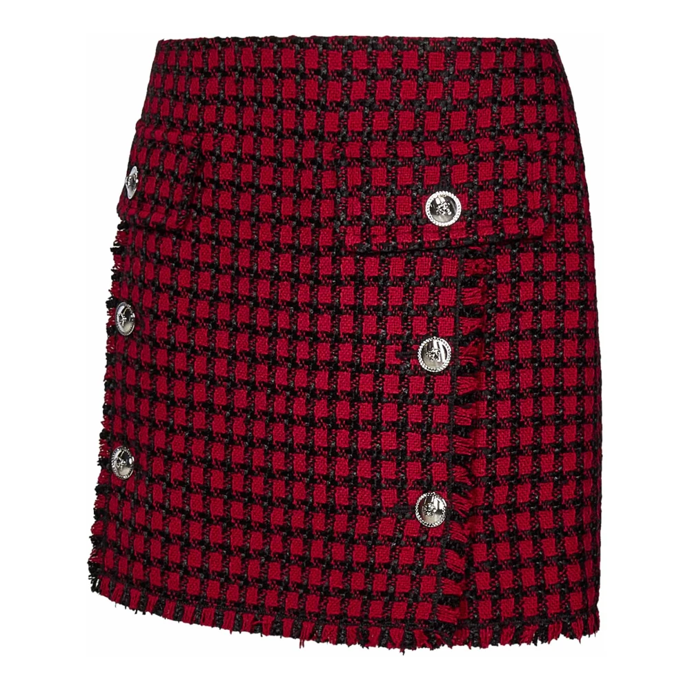 Versace Rode Minirok met Medusa Knopen Red Dames