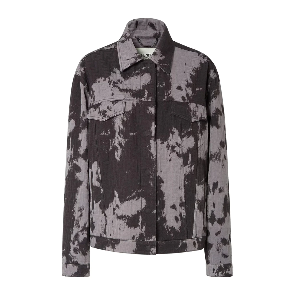 Fendi Women's Black Animalier Ff Denim Jacket