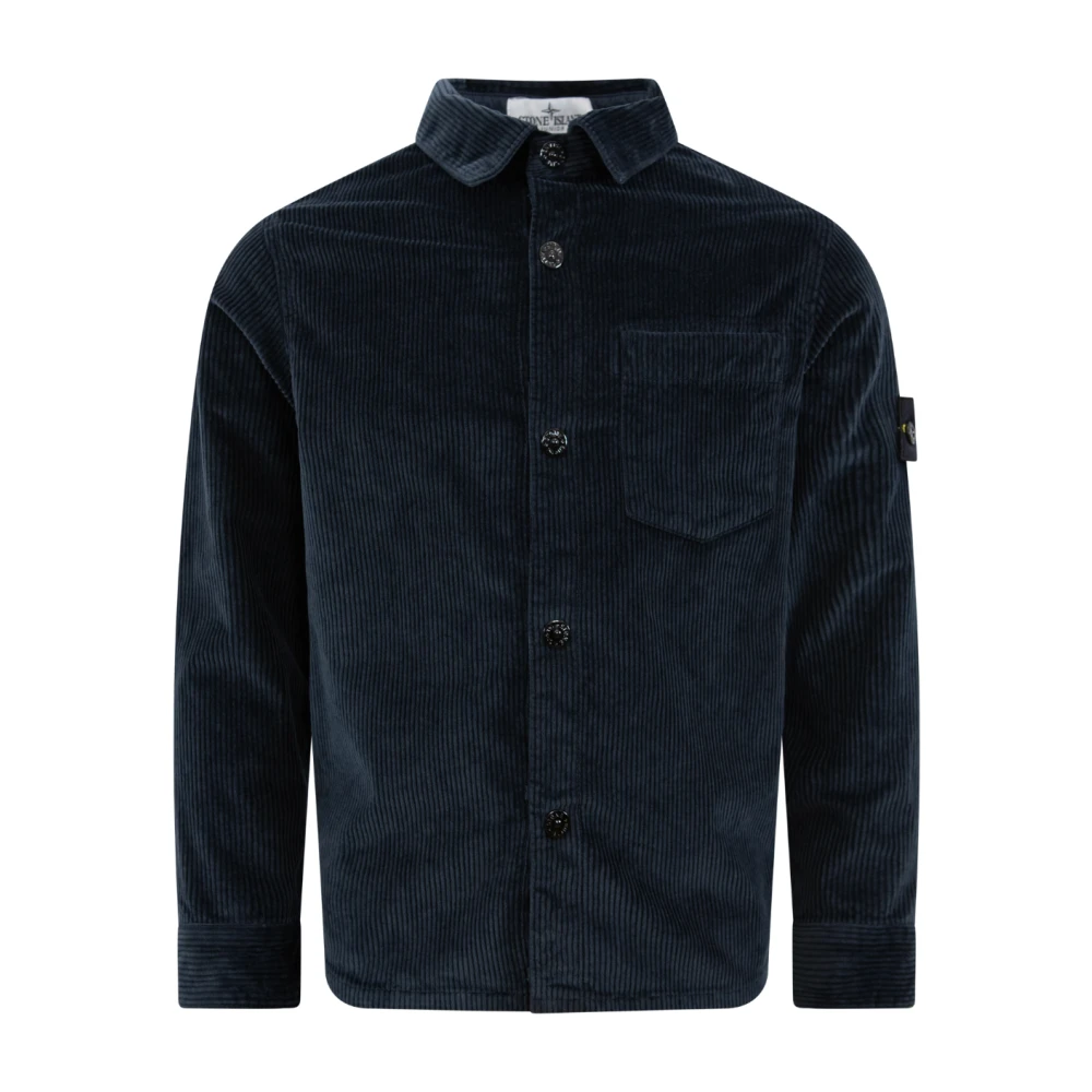 Stone Island Barn Overshirt i Trendig Stil Blue, Unisex