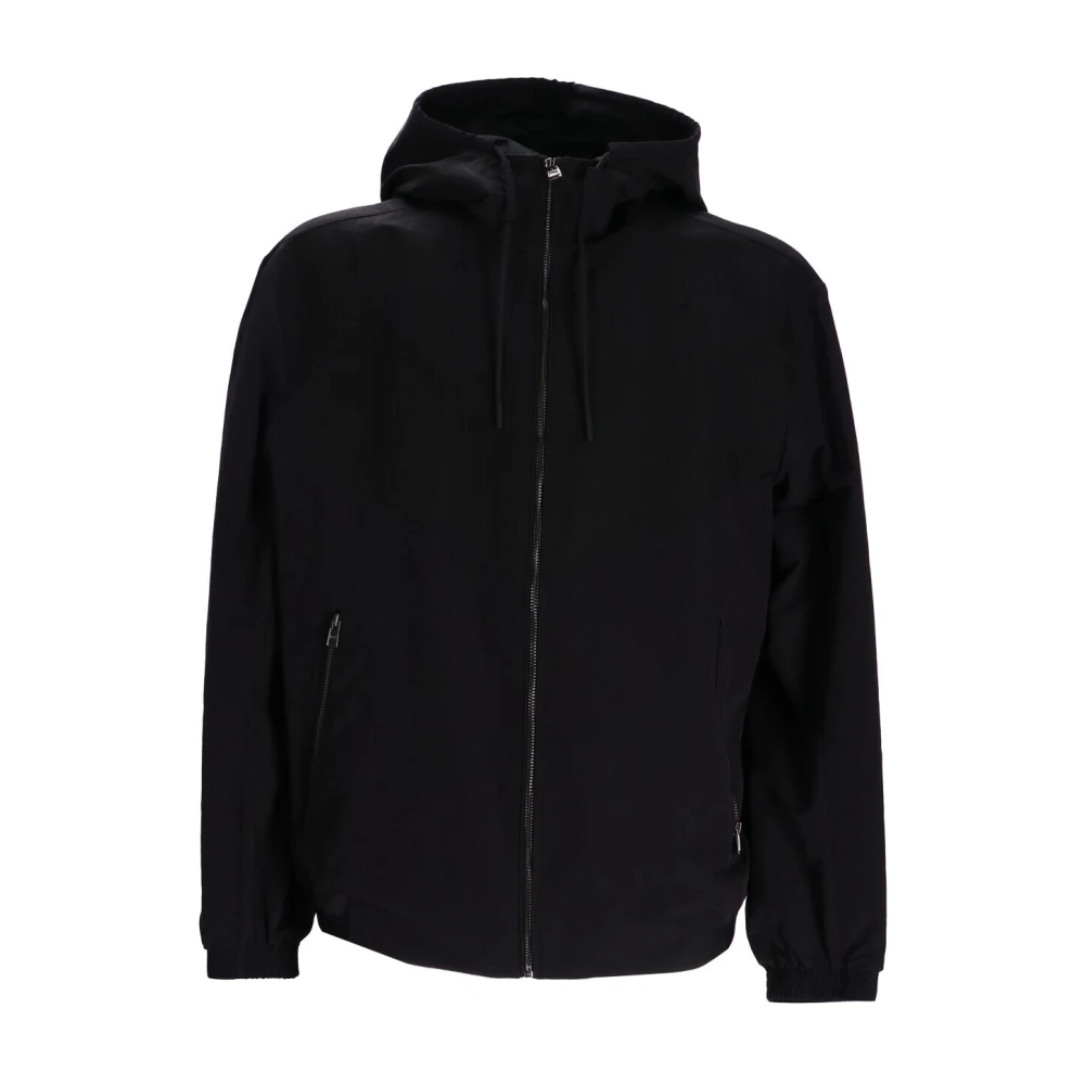 Boss Men's Black Waterproof Hooded Jacket In - Light Jackets - S - Jackets
