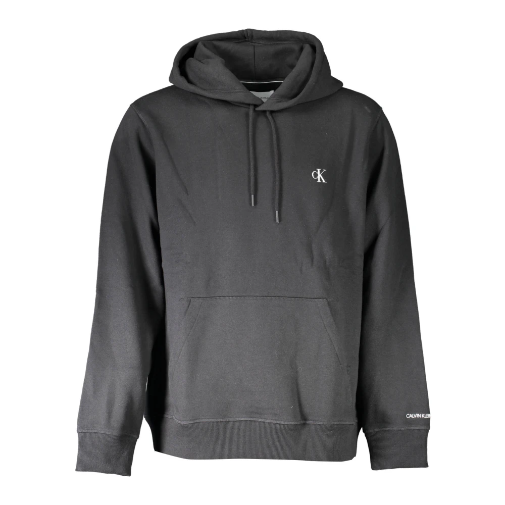 Calvin Klein Men's Black Hooded Sweatshirt With Embroidery