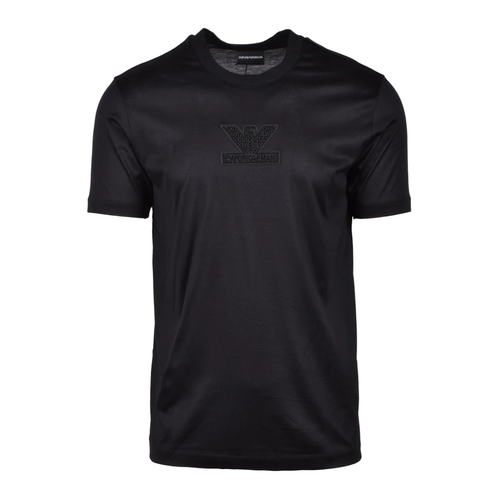 Emporio Armani Lyocell Katoenen T-shirt Black Heren