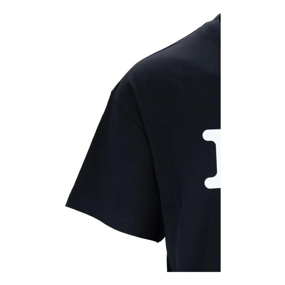 Msgm Heren Grafische Print Katoenen T-Shirt Black Heren