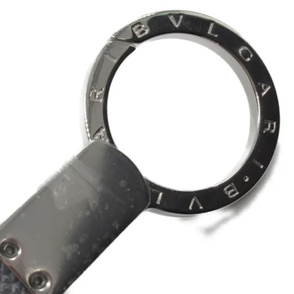 Bvlgari Vintage Pre-owned Leather key-holders Gray Unisex