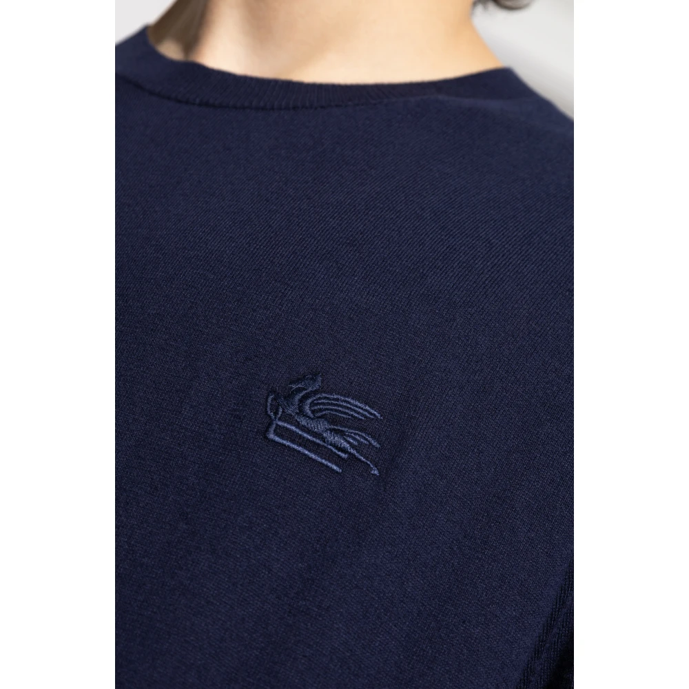 ETRO Katoenen trui met logo Blue Heren