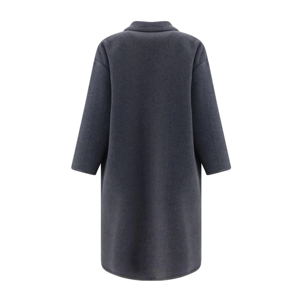 Valentino Gemêleerd Patroon Wollen Jas met Revers Gray Heren