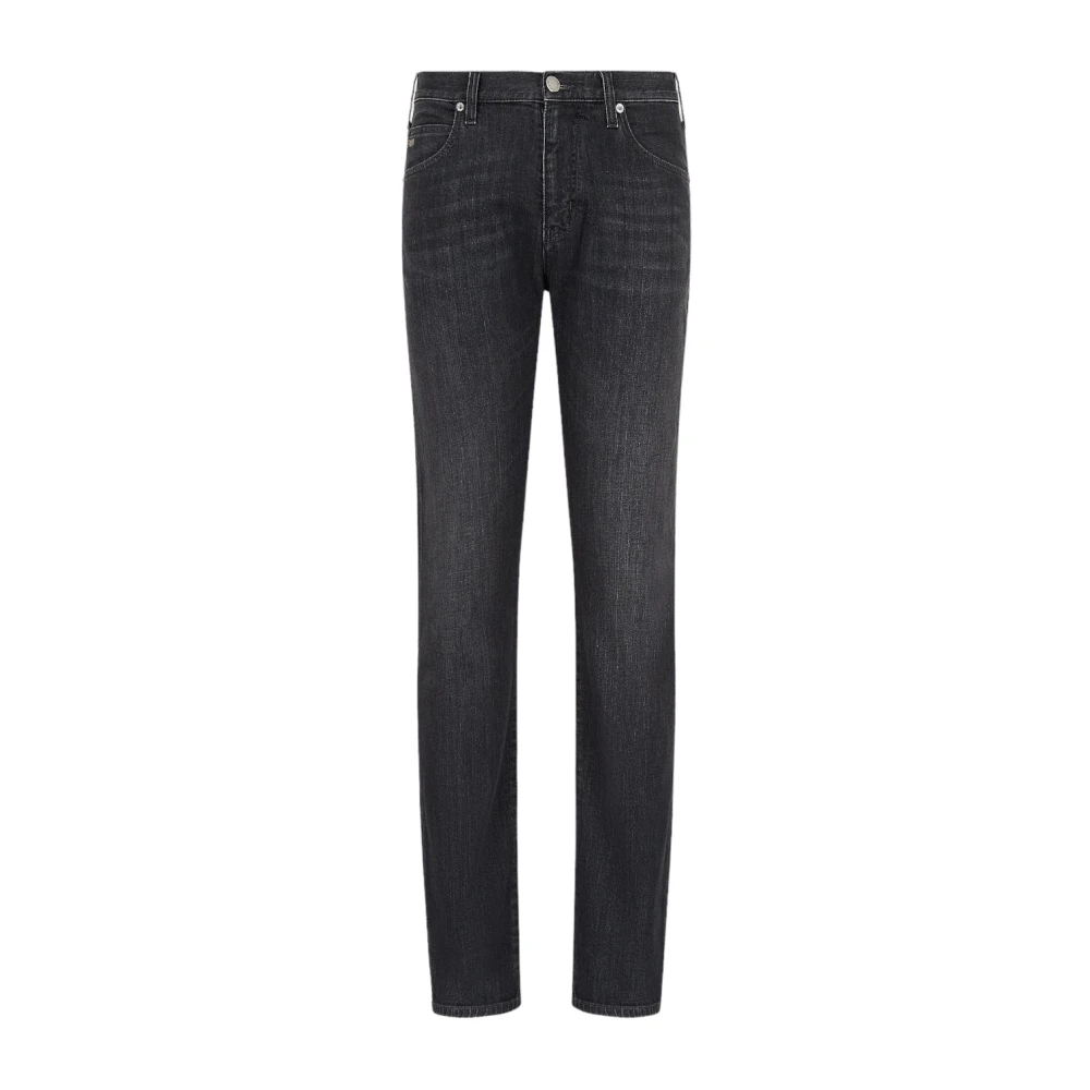 Armani Homme Noir Jeans, Taille: W32 L32 Jean En Denim De Confort En Twill Mélangé