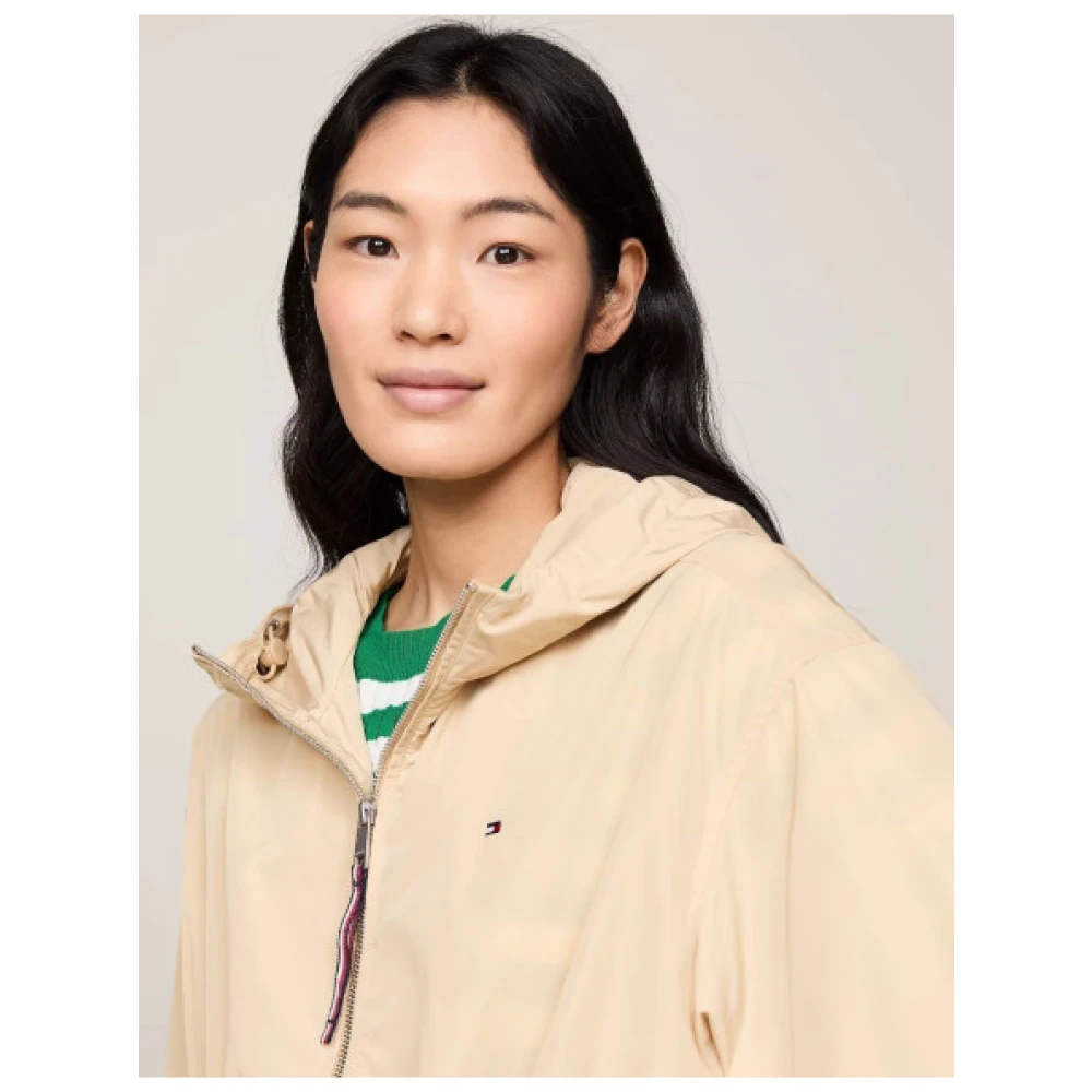 Tommy Hilfiger Winddichte Parka met Capuchon en Zakken Beige Dames