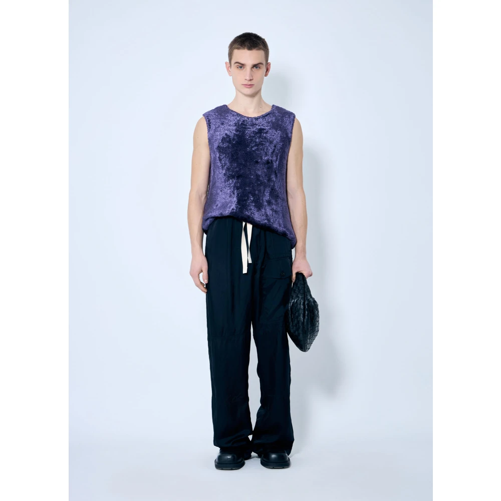 Dries Van Noten Fluffy Gebreide Top Purple Heren